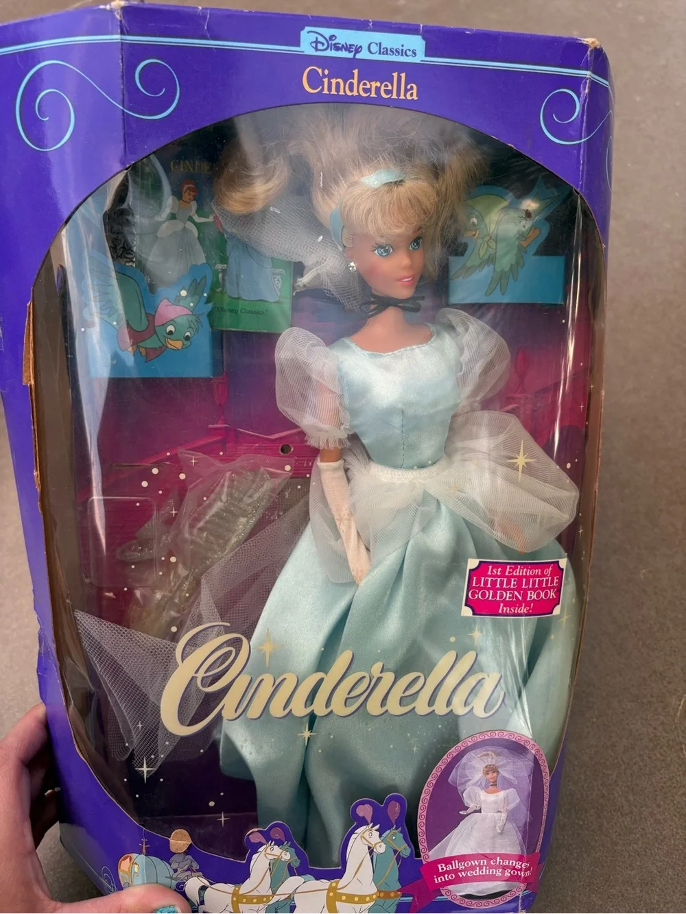 Vtg Mattel Disney Classics Cinderella Barbie Doll 1991 New In Box